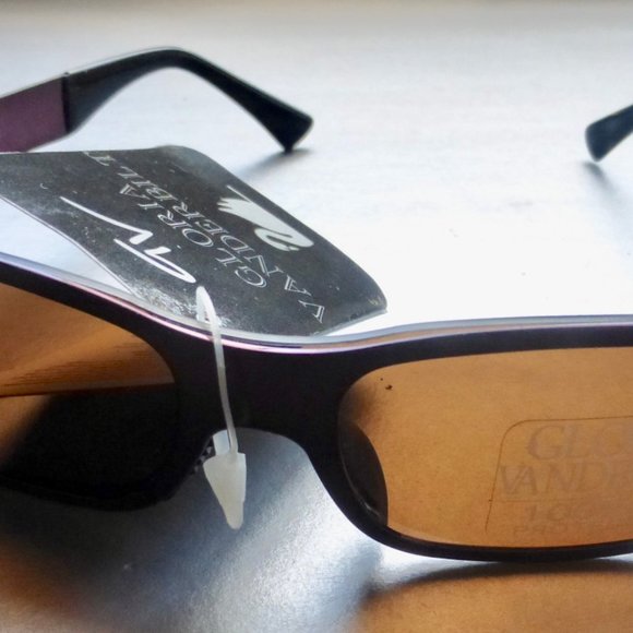 Gloria Vanderbilt Purple Metal Sunglasses Eyewear - Picture 10 of 16